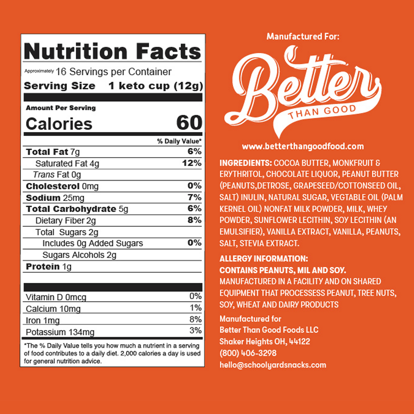 Keto Chocolate Peanut Butter Cups 6oz (2 Pack)