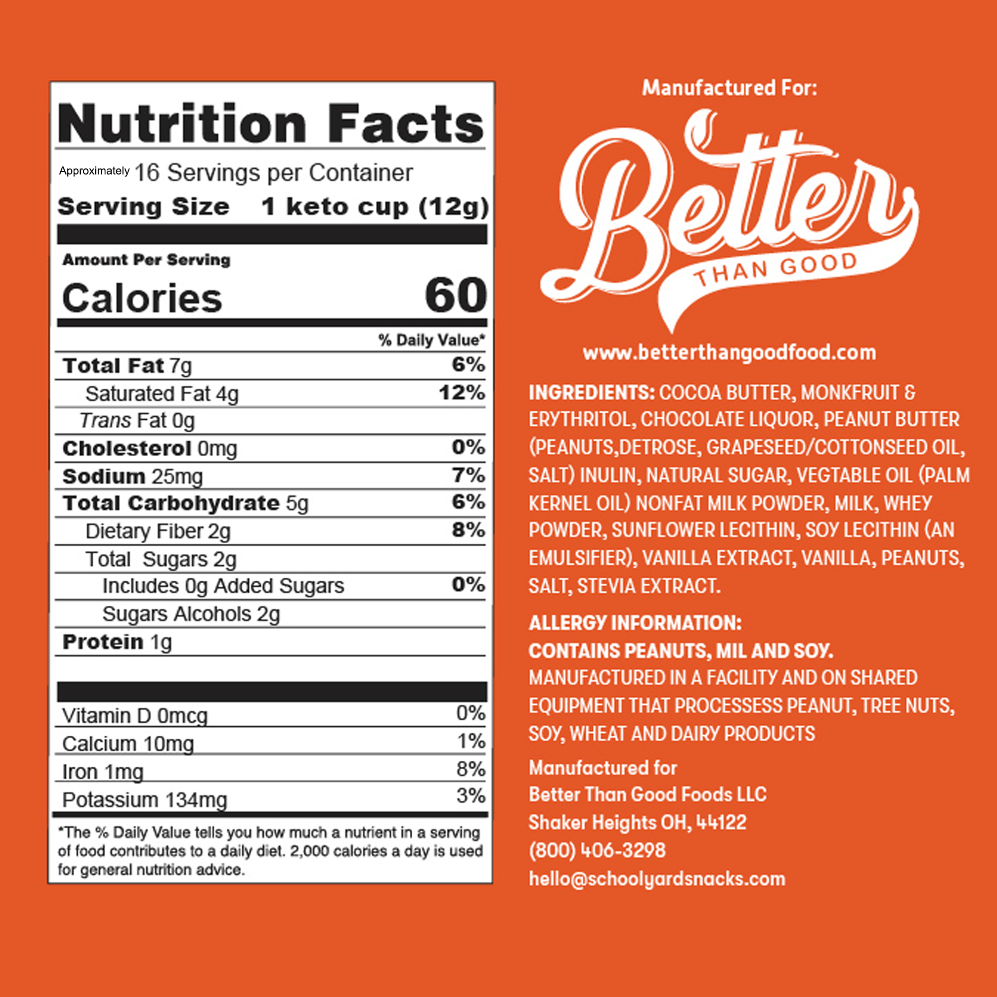 Keto Chocolate Peanut Butter Cups 6oz (2 Pack)