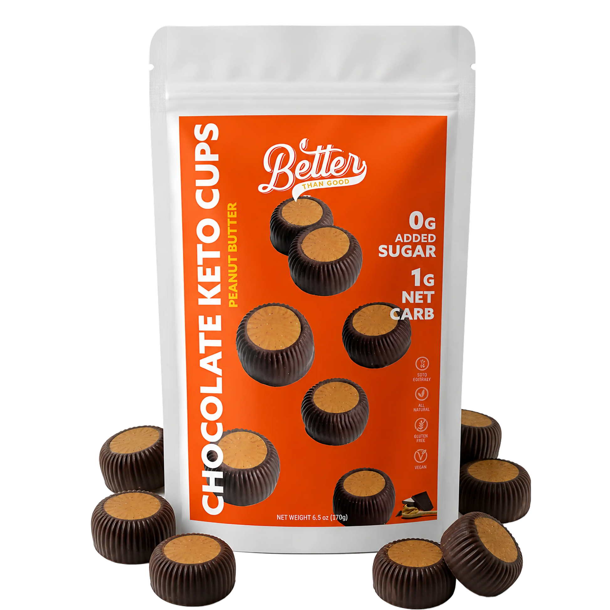 Keto Chocolate Peanut Butter Cups 6oz (2 Pack)