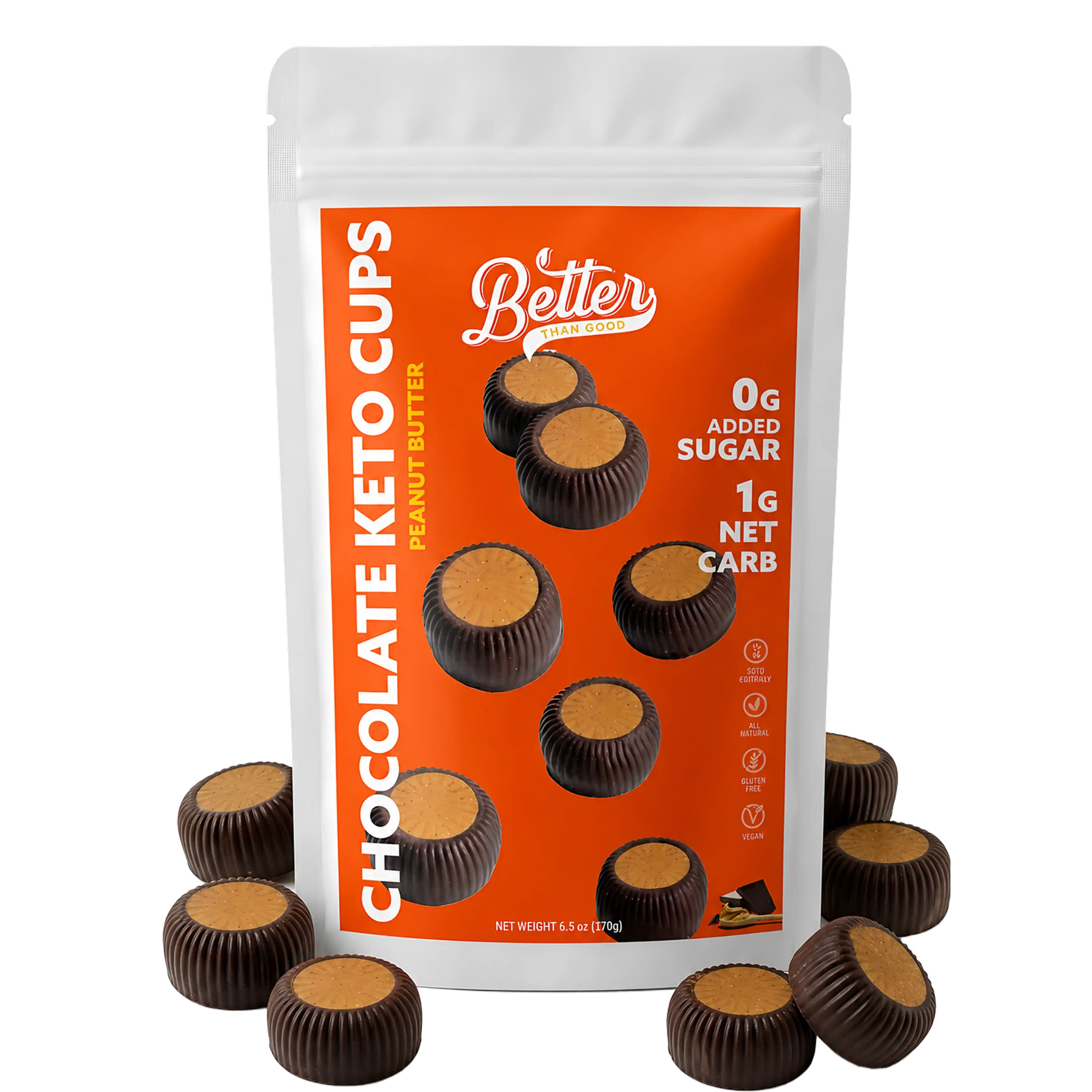 Keto Chocolate Peanut Butter Cups 6oz (2 Pack)