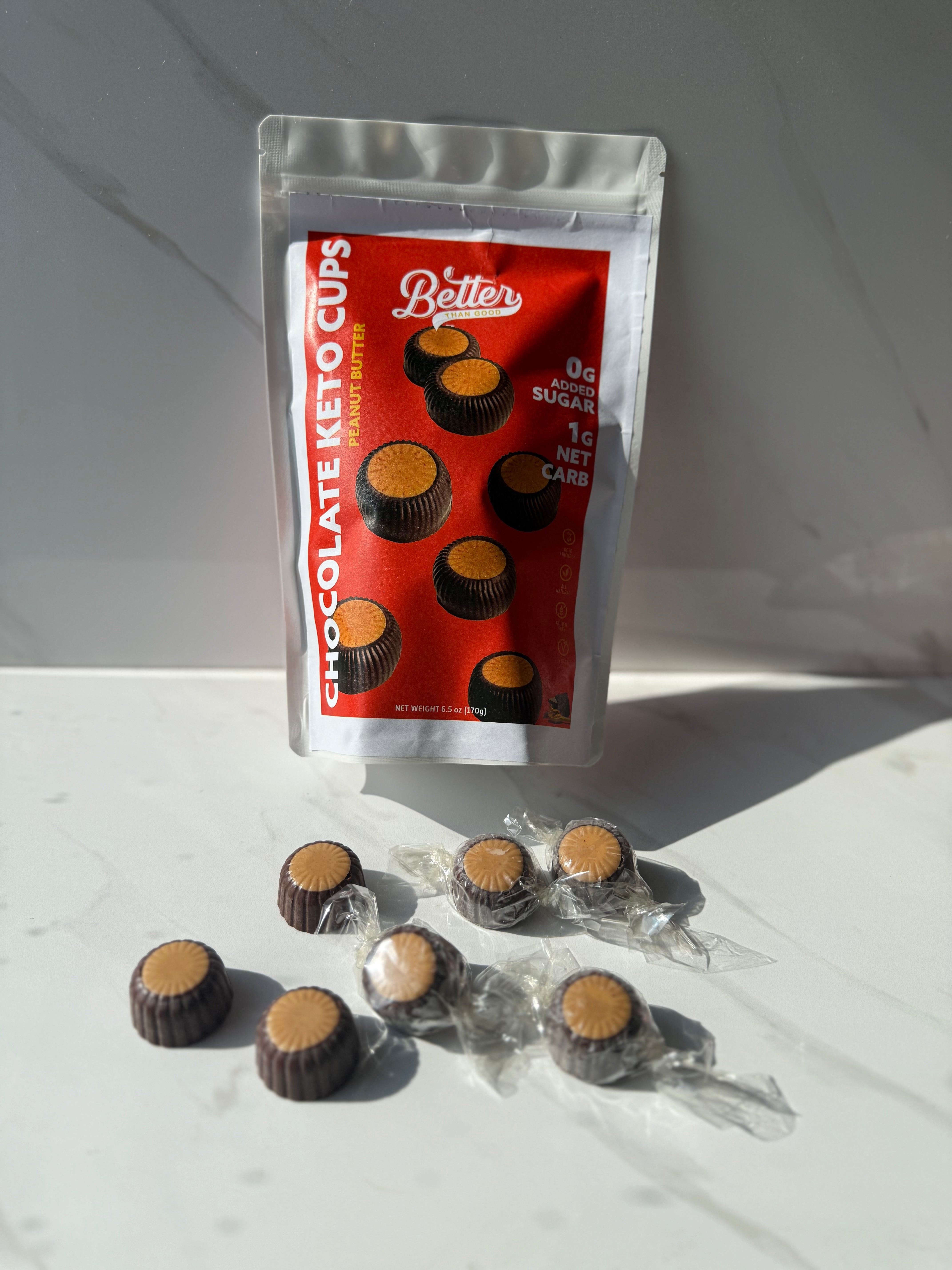 Keto Chocolate Peanut Butter Cups 6oz (2 Pack)